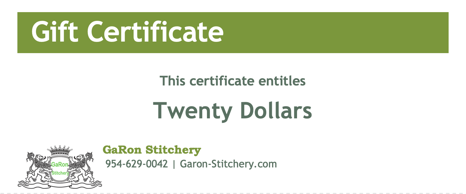 $20 Gift Certificate