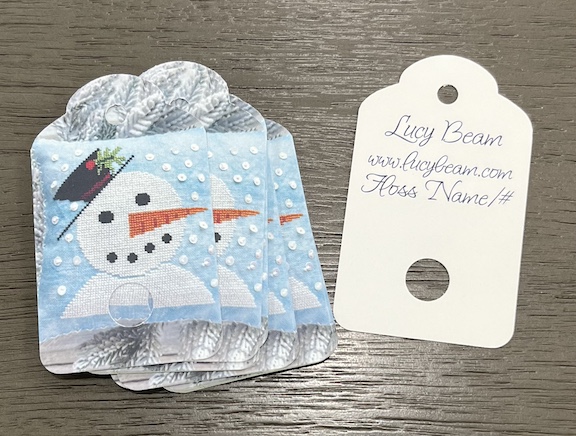 Merry Snowman Floss Tags