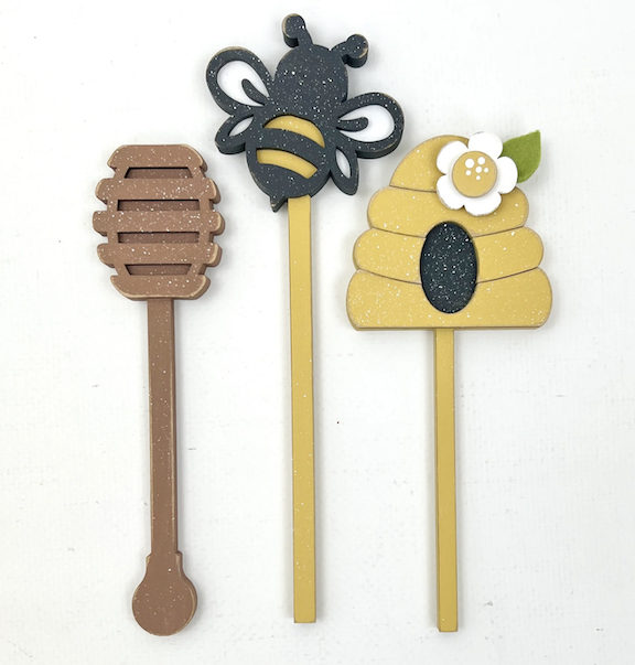 Honey Bee Mug Sticks - Unfinished Wood Honey Bee Mug Sticks - Unfinished Wood