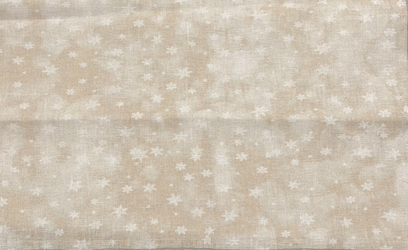 Neutral (Ecru) with White Snowflakes on Silver - FAT HALF Neutral (Ecru) with White Snowflakes on Silver - FAT HALF